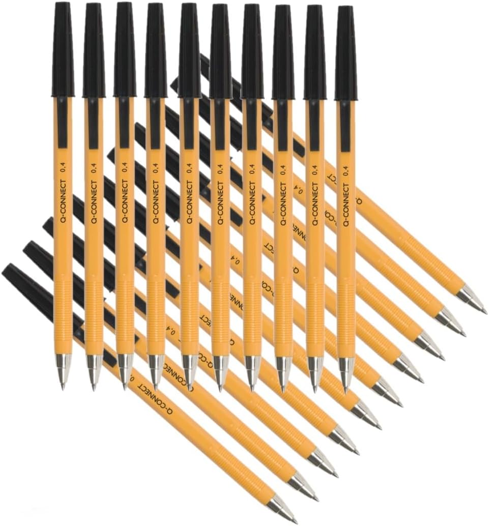 Pack of 20 Black Fine Tip Ballpoint Pens