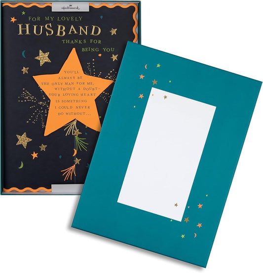 Traditional Graphic Star Design Luxury Boxed Husband Birthday, Anniversary Card