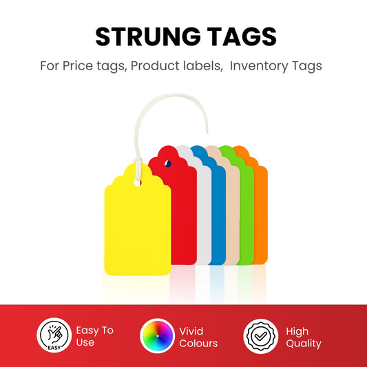 Pack of 200 Small Buff Strung Tags 13 x 20mm