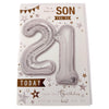 To a Special Son You're 21 Today Balloon Boutique Greeting Card