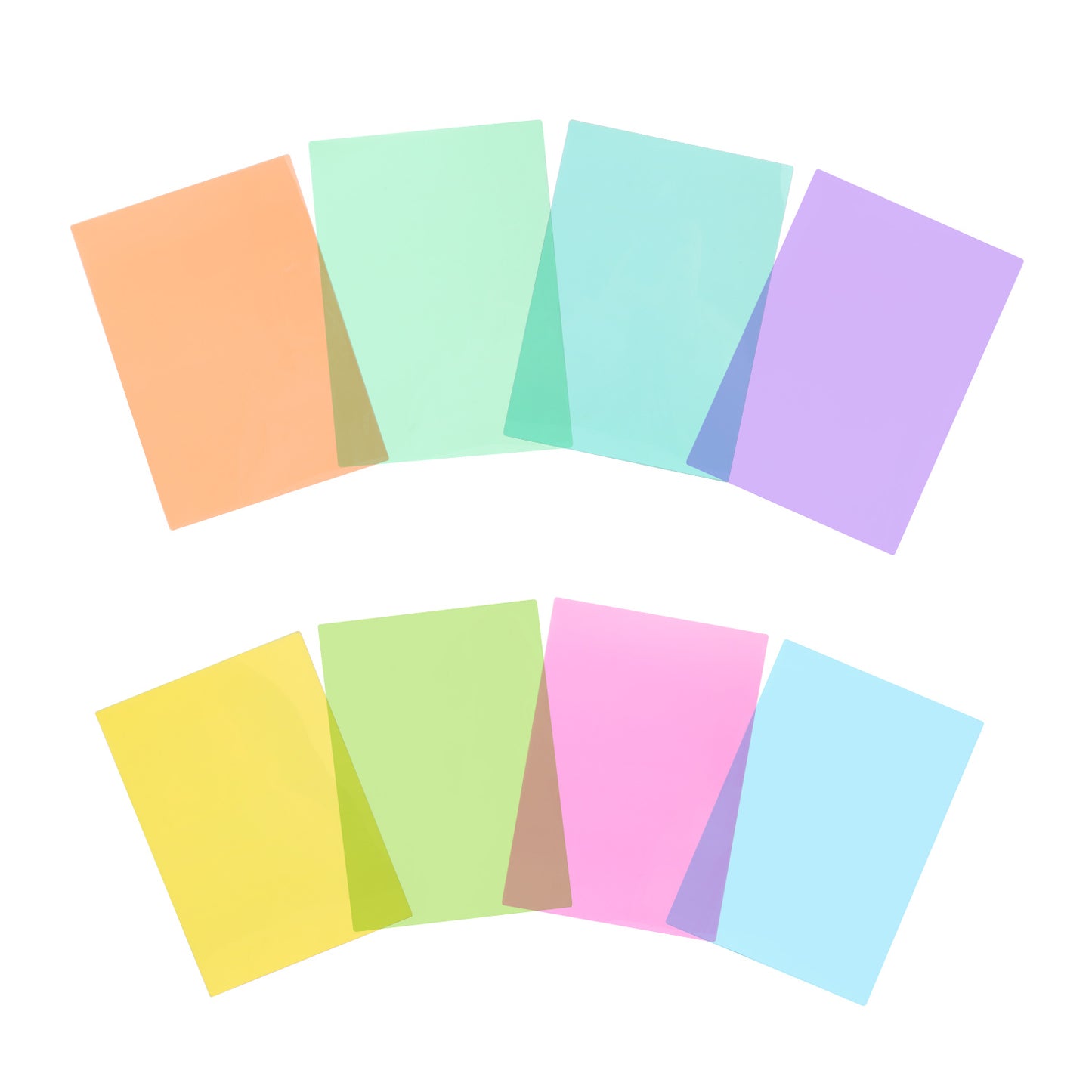 Pack of 24 A4 Plain Assorted Coloured Dyslexia Overlay Reading Sheets – PET Material, Rounded Corners