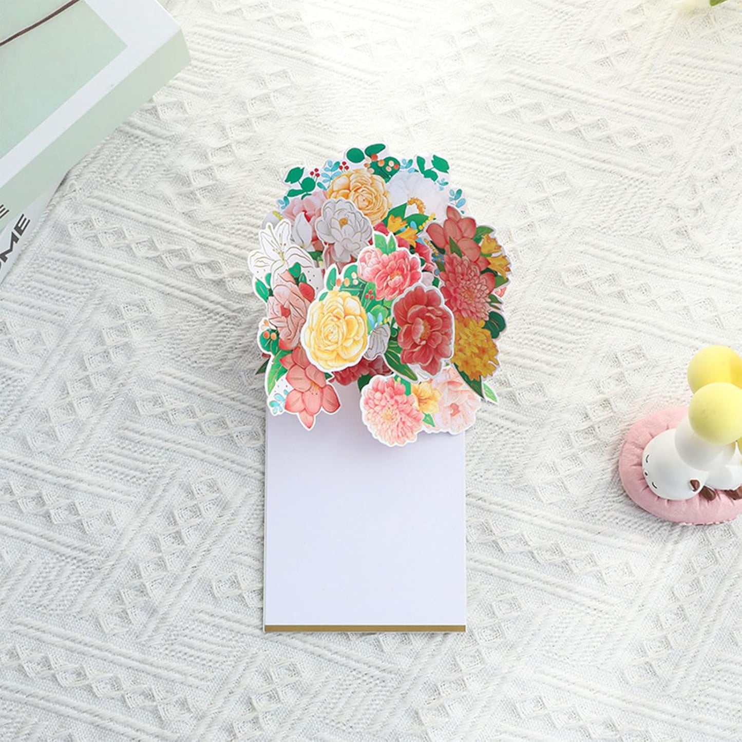 Half‑Masked Floral Bloom 3D Pop Up Greeting Card