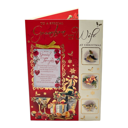 A Toast to a Special Grandson and His Wife With Special Thoughts Christmas Card