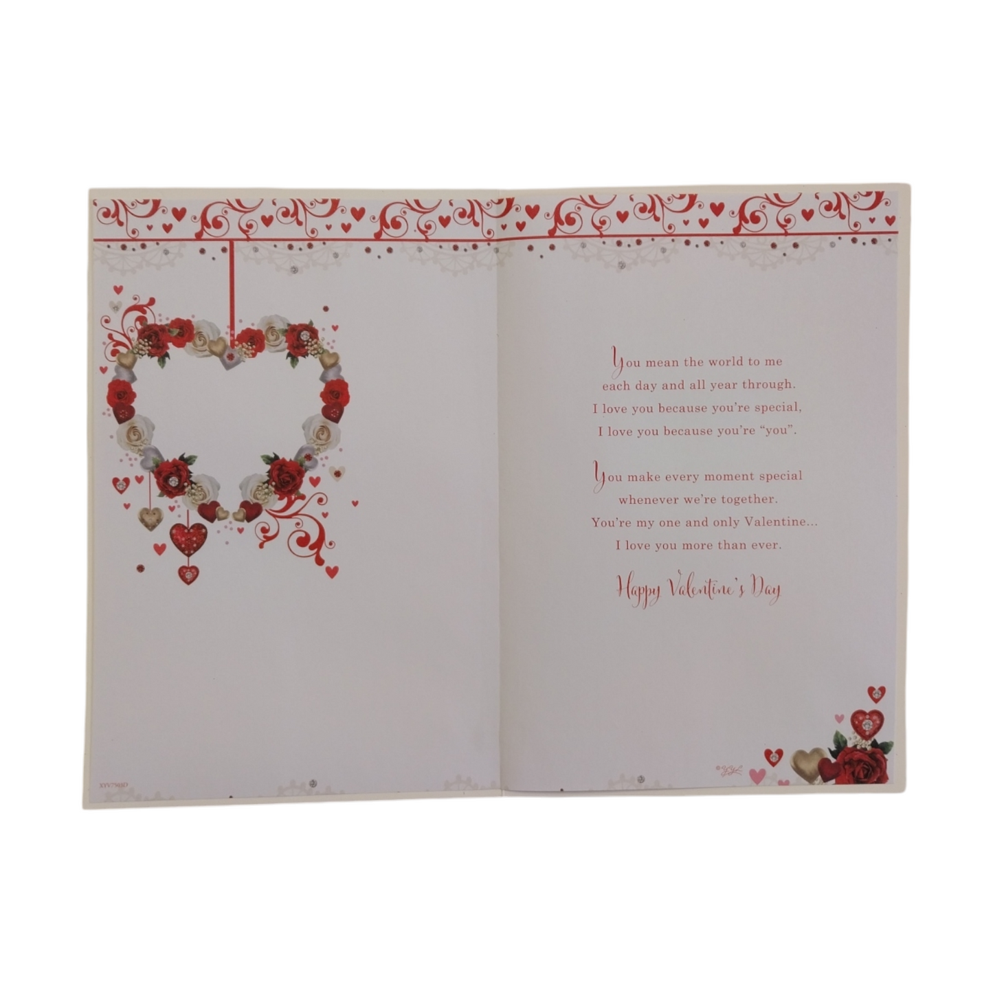 To My Wife Heart Wreath Frame Design Valentine's Day Card