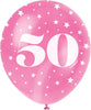 Pack of 5 Number 50 12" Latex Balloons