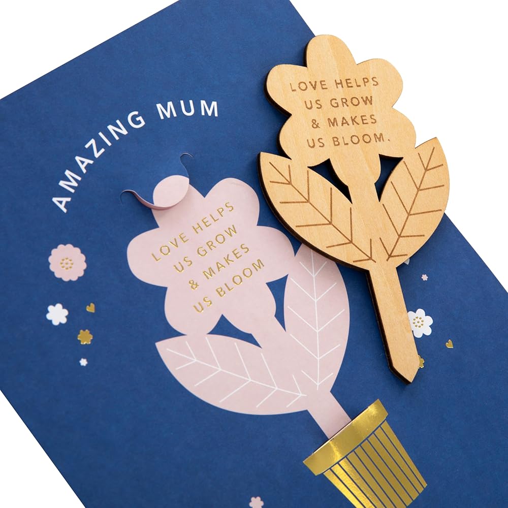  3D & Pop Up Wooden Plant Keepsake Mum Mother's Day Card