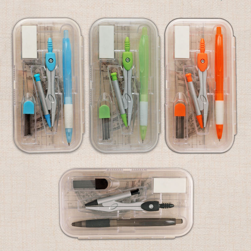 Two Layers Zinc Alloy Compass Divider with Pen Ruler Math Set