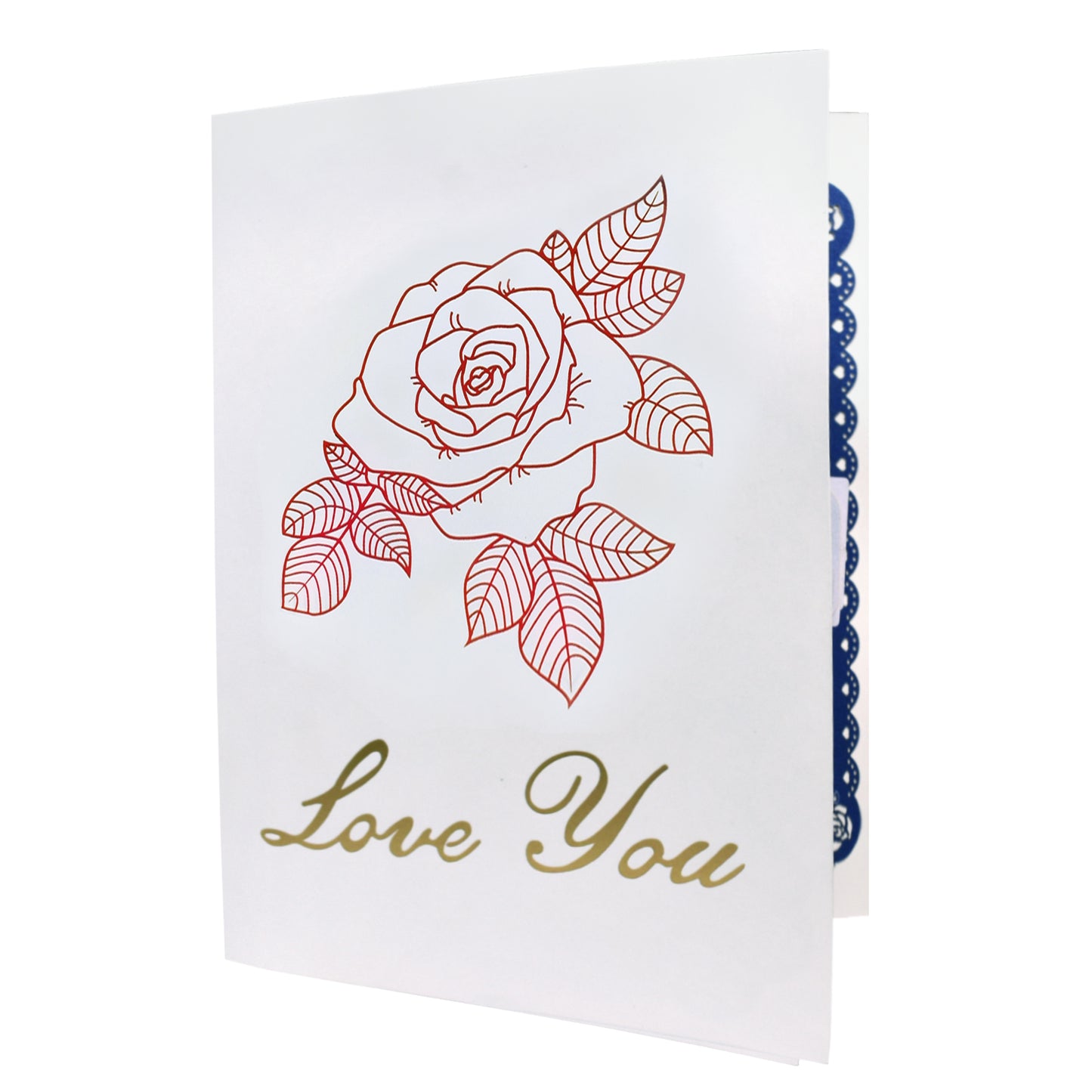 Roses Love Heart Deign 3D Pop Up Valentine’s Day Card