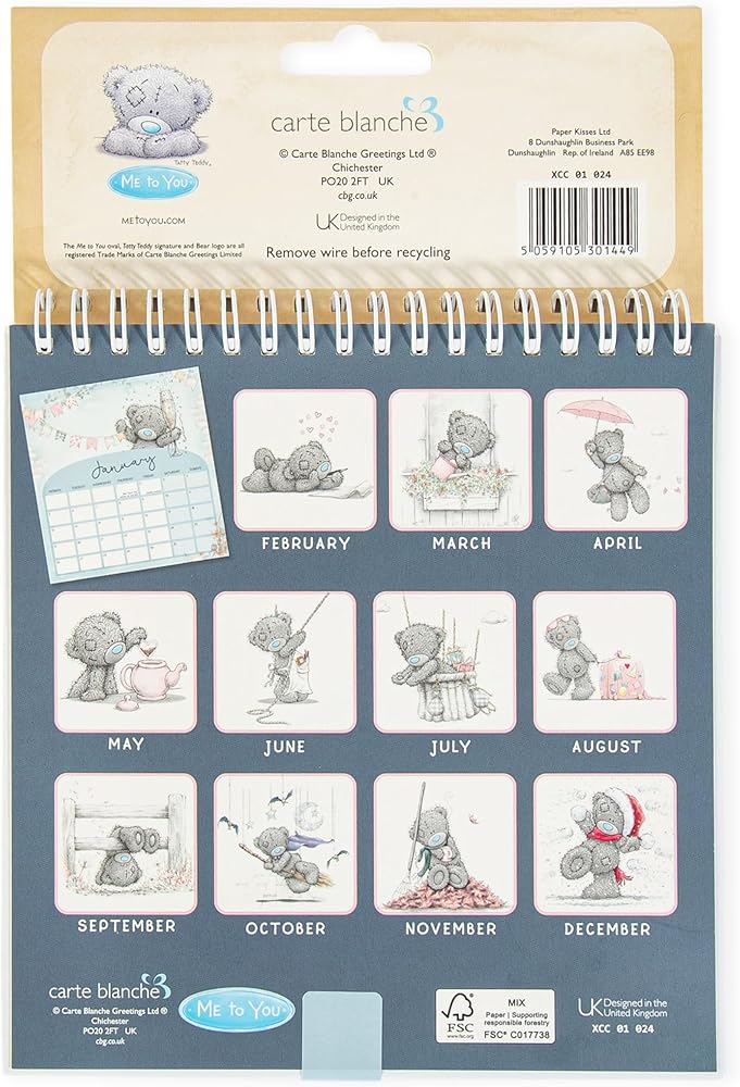 Me to You Tatty Teddy 2026 Desk Calendar