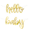 3.5ft "Hello Baby" Gold Baby Shower Foil Script Banner