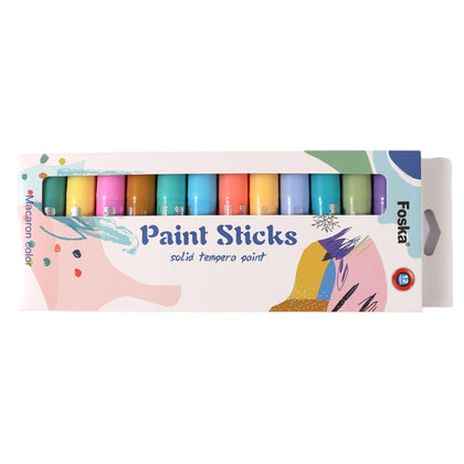 Pack of 12 Macaron Colour Paint Sticks