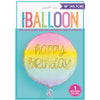 Gold Pastel Rainbow Birthday Round Foil Balloon 18"