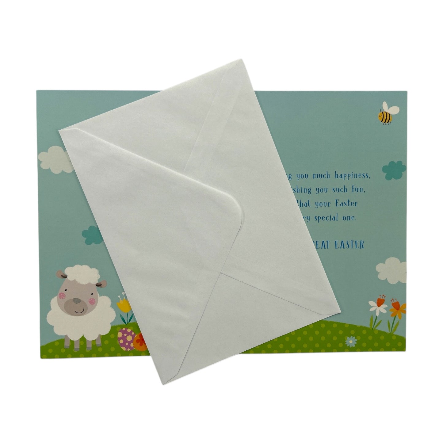 For Godson Cute Lamb With Bees Design Open Easter Card