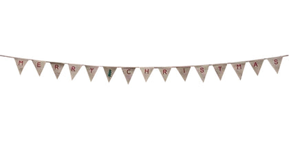 Merry Christmas With Tree Pennant hessian Bunting