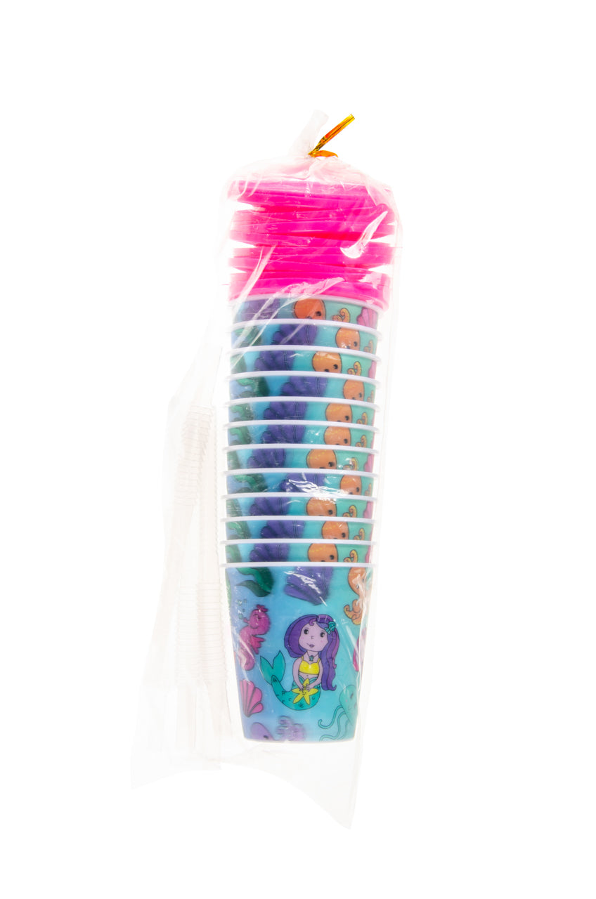 Mermaid 3D Cup With Straw and Lid