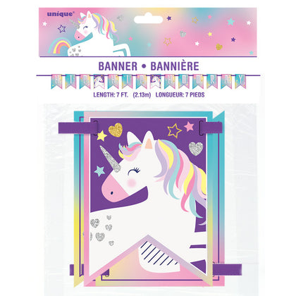 7ft Unicorn Party Pennant Banner