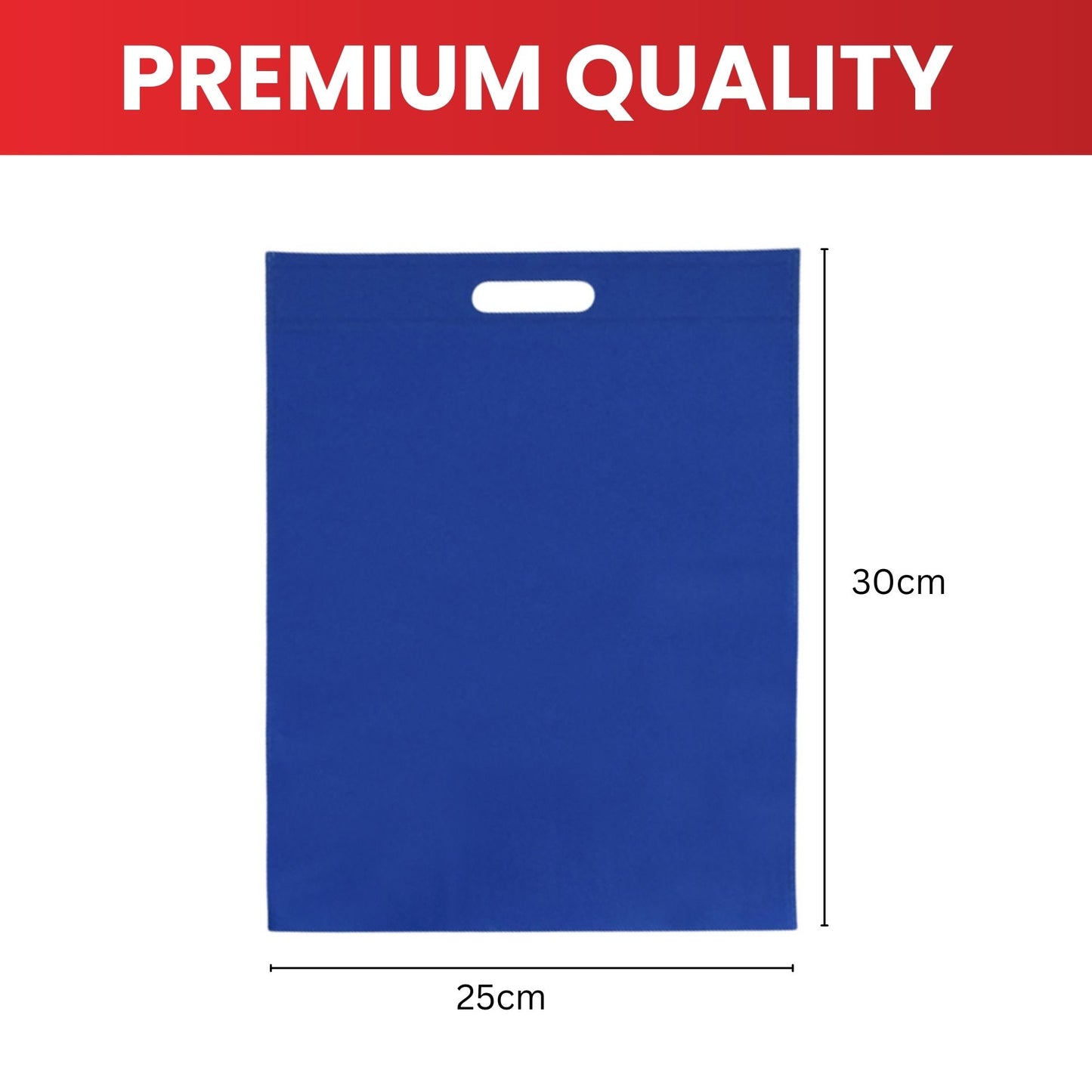 Pack of 100 Yellow Coloured 30x25cm Non-Woven Patch Handle Bags