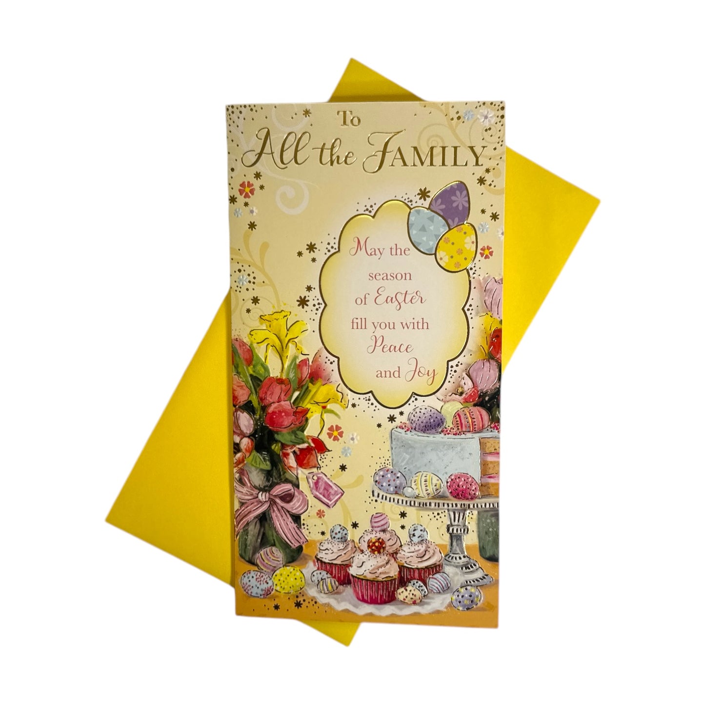 To All The Family Cupcakes and Eggs Design Easter Card