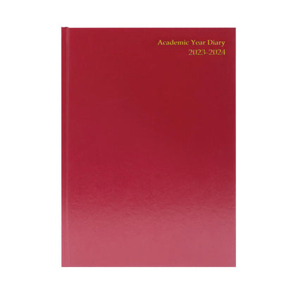 2023-2024 A4 Week to View Burgundy Academic Diary
