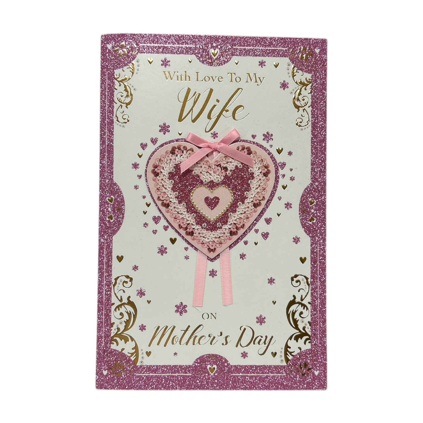 With Love to My Wife Heart Design Keepsake Mother's Day Boxed Card