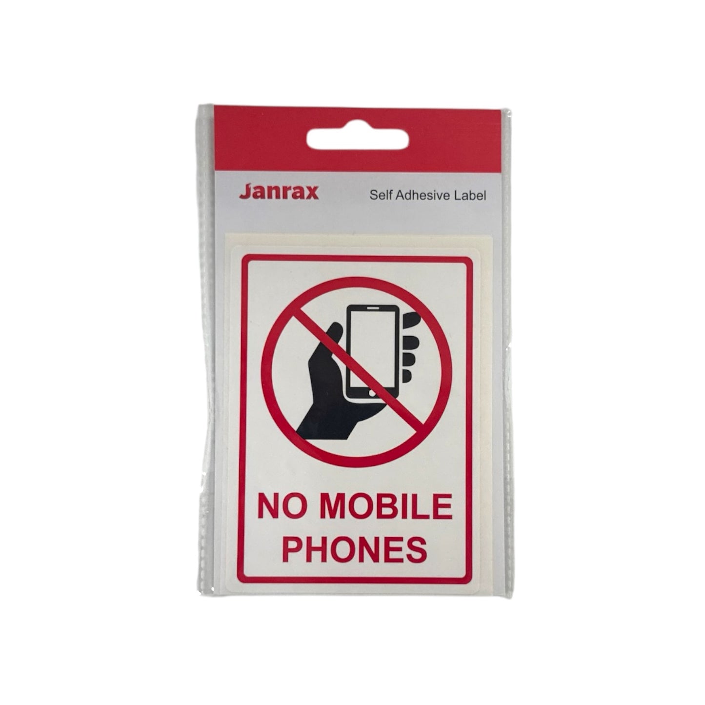 Pack of 3 No Mobile Phone Sign Self Adhesive Labels 80x110mm
