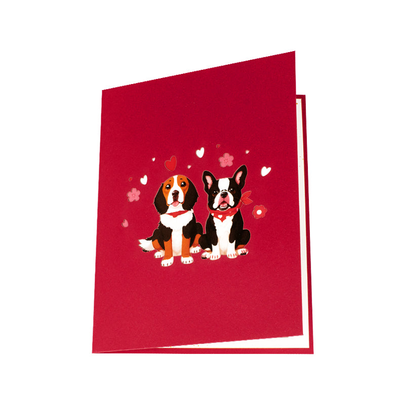 Two Puppy Dogs 3D Pop Up Greeting Card