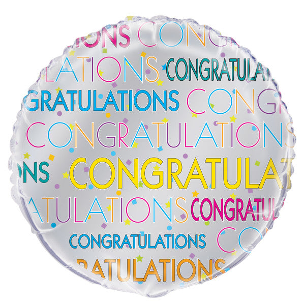 Bright Starburst Congratulations Round Foil Balloon 18