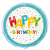 Happy Balloon Birthday Round Foil Balloon 18"