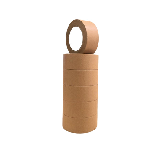 Pack of 6 Kraft Packaging Paper Tapes 48mm x 40m