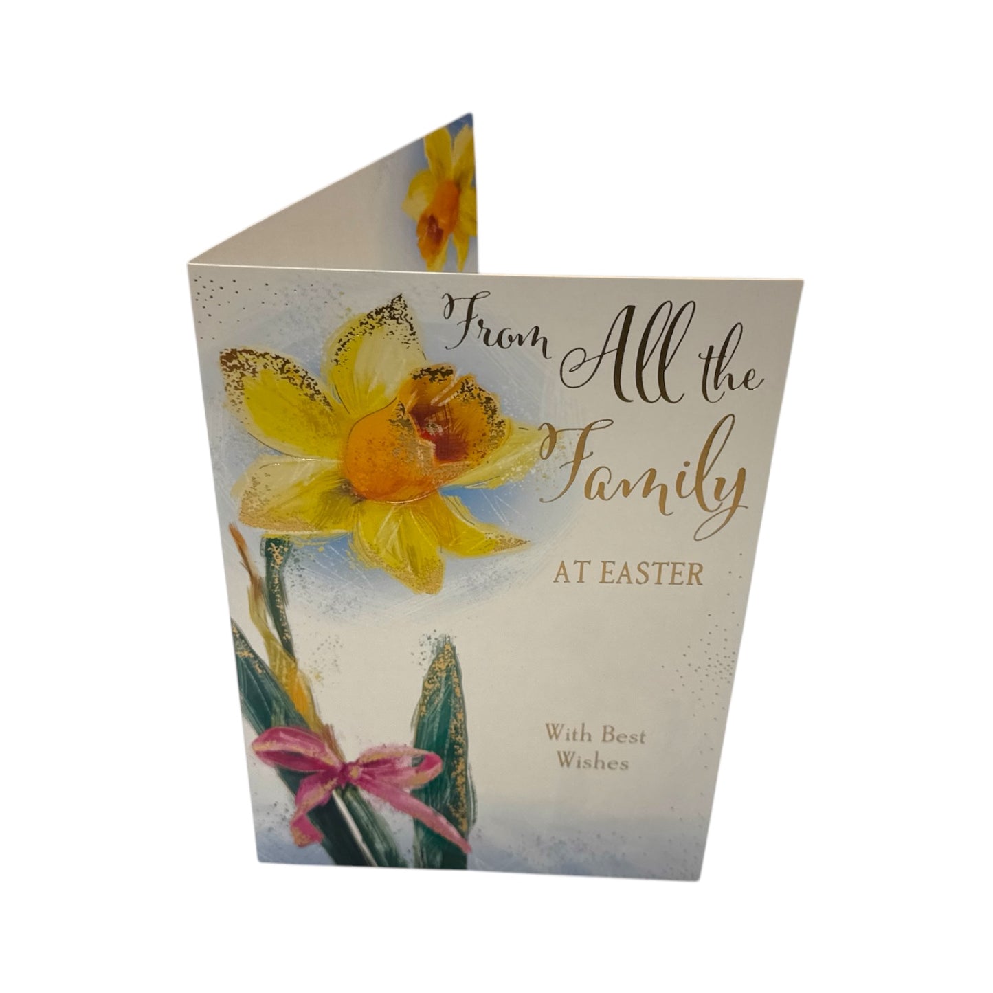 From All The Family Beautiful Yellow Tulip Flower Design Easter Card