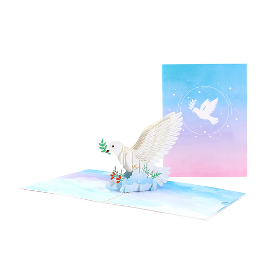 Wings of Peace Dove 3D Pop Up Card - Thank You Sympathy 