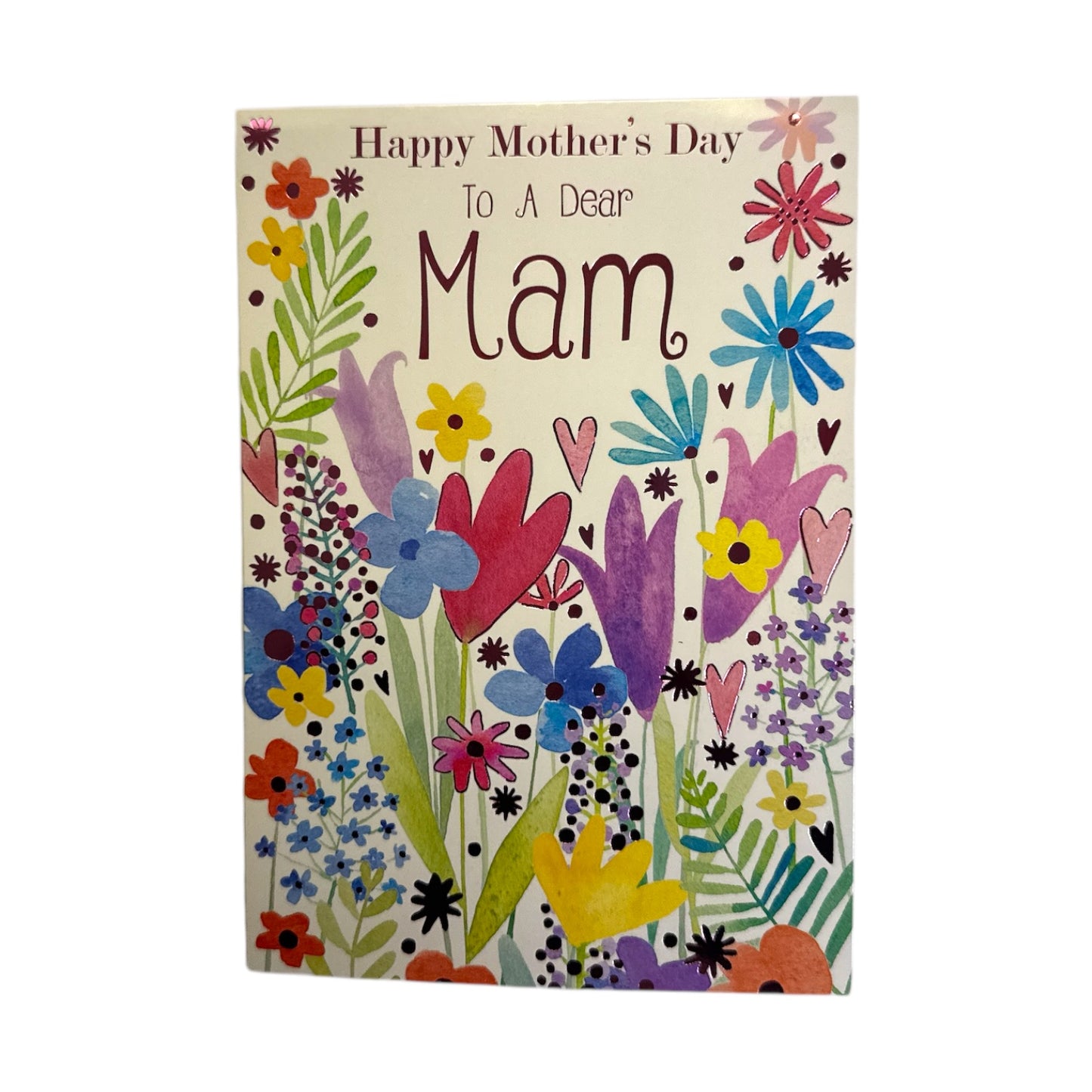 To A Dear Mam Painting Of Flowers Design Mother's Day Card