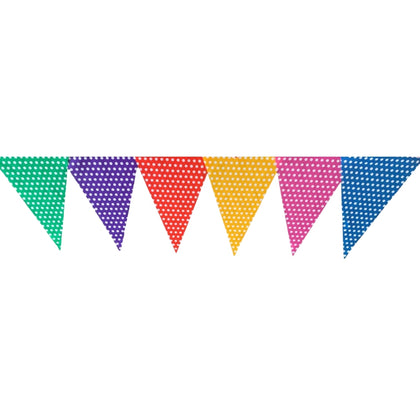 Polka Dot Bunting with Orange String 10m with 20 Pennants