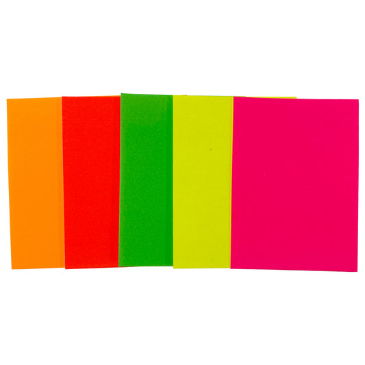 Pack of 40 Assorted Coloured Neon Fluorescent Rectangle Shape 100 x 75mm