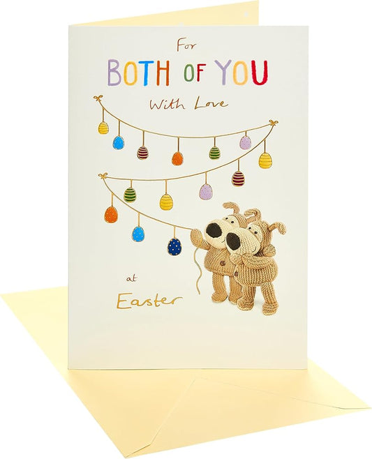 Boofle Standing Holding Eggs Both Of You Easter Card