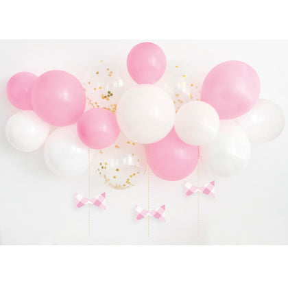 Pink Gingham 1st Birthday Balloon Arch Kit