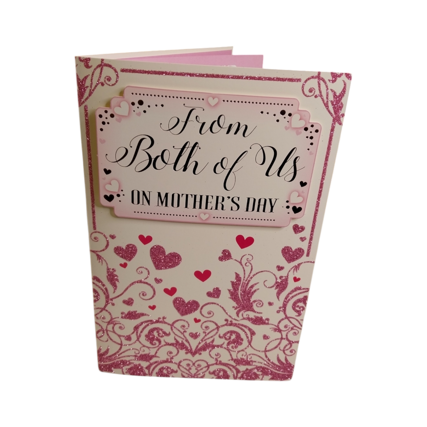 From Both Of Us Classic Mini Pink Hearts Design Mother's Day Boxed Card