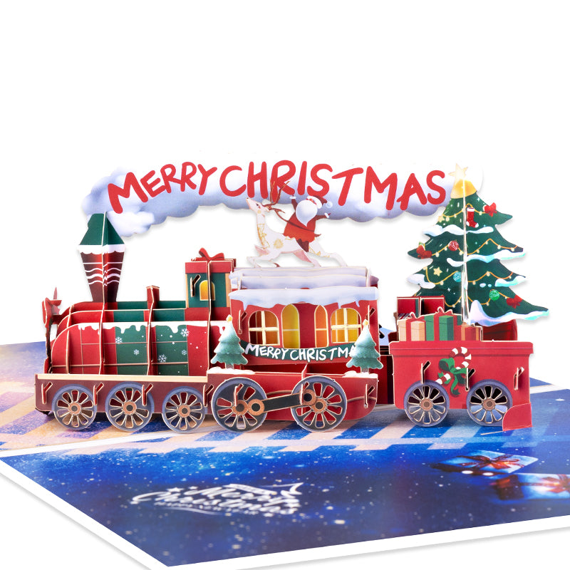 Jingle Journey Christmas Train 3D Pop Up Card