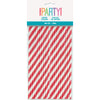 Pack of 40 Ruby Red Striped Paper Straws