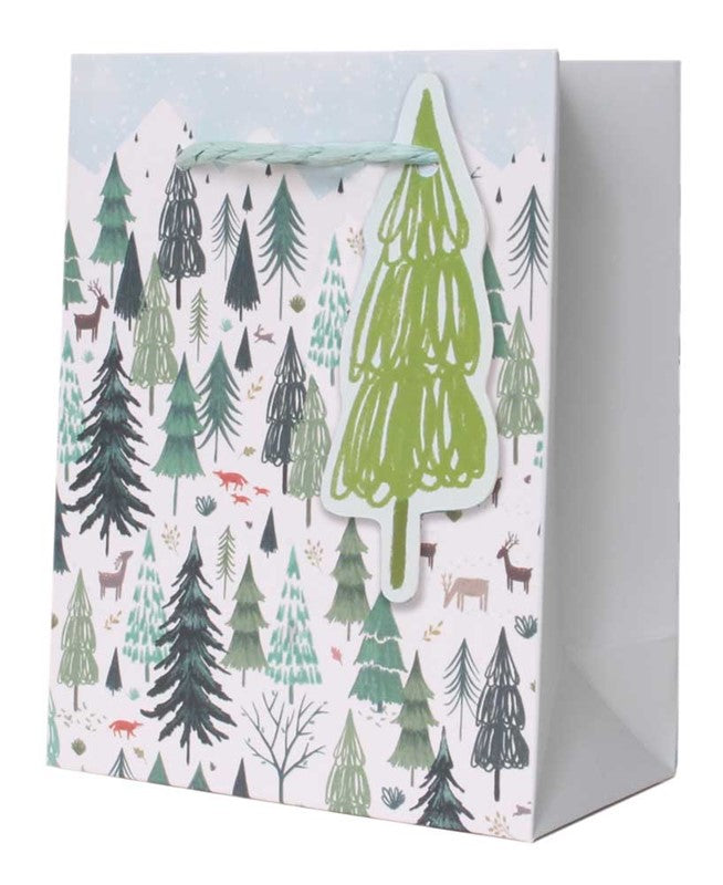 Christmas Woodland Design Small Gift Bag