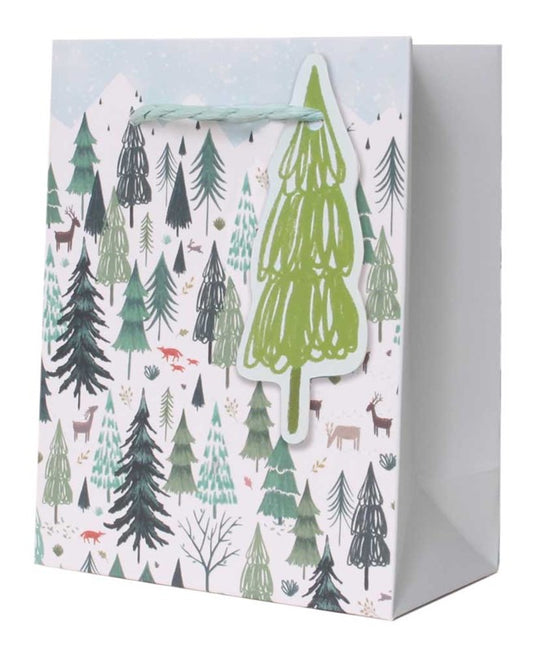 Christmas Woodland Design Small Gift Bag