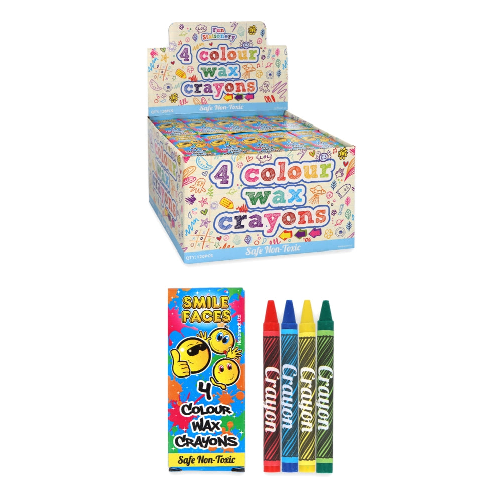 4 Colour Smile Wax Crayons