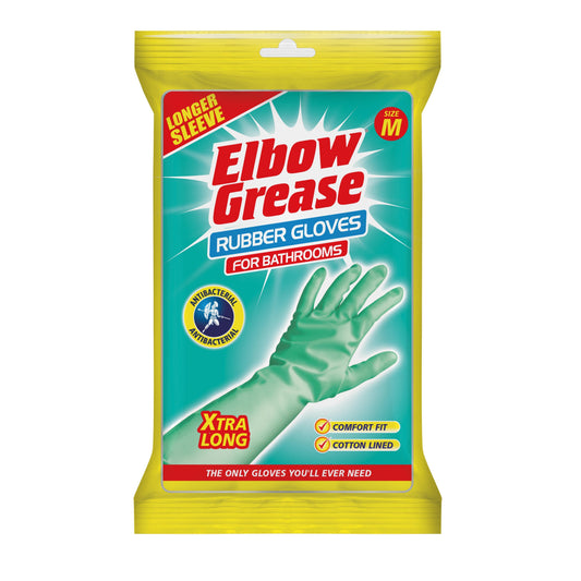 Pack of 6 Elbow Grease Antibacterial Medium Size Bathroom Cleaning Gloves