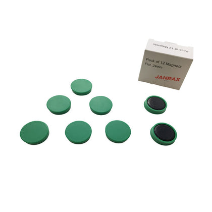 Pack of 12 Green 24mm Magnets