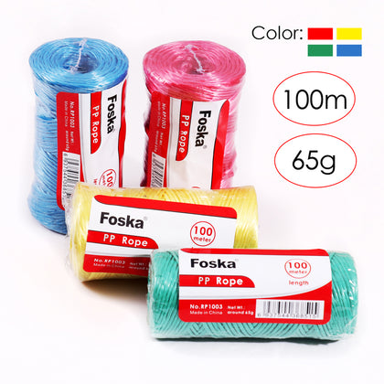 100m Plastic Colourful PP Rope 65g