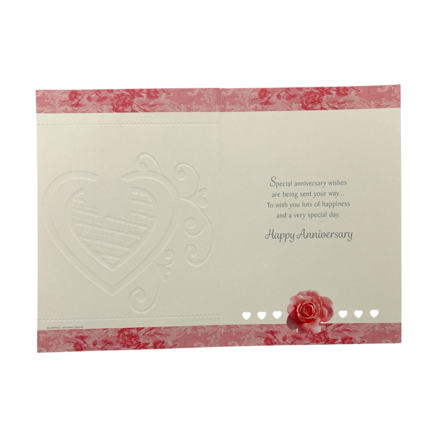 Brother & Sister-In-Law Heart and Pink Rose Design Anniversary Card