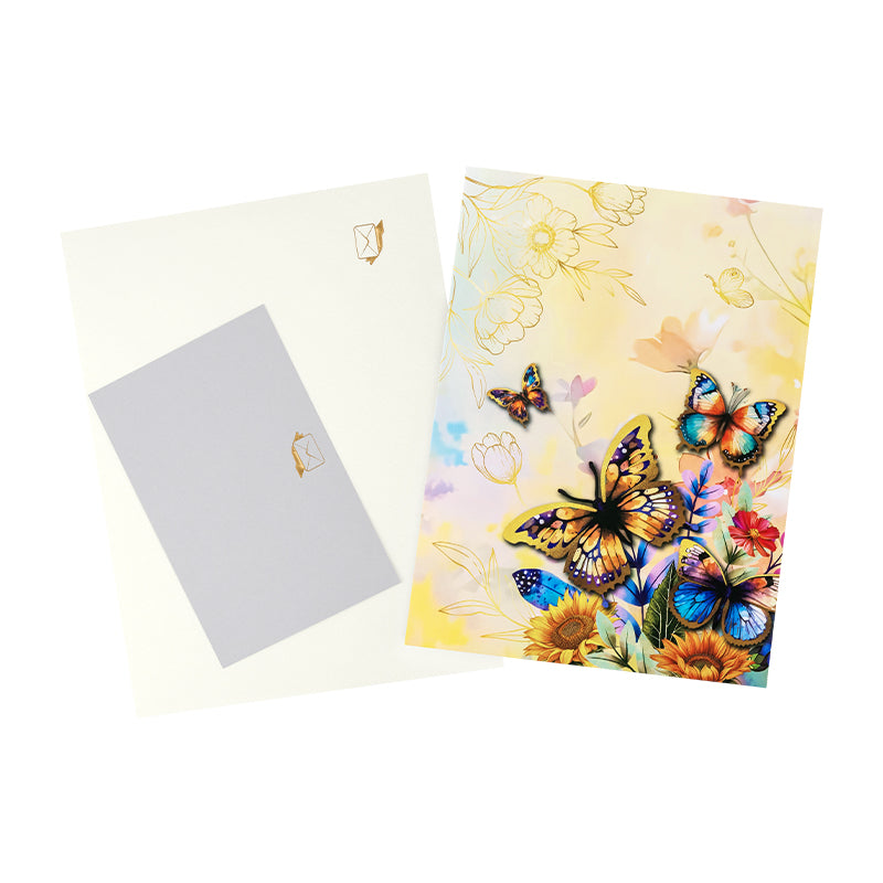 Wings of Sunshine Floral Butterfly 3D Pop Up Greeting Card