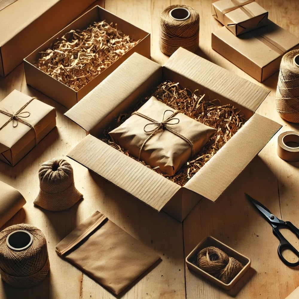 Pack of 6 Brown Kraft Wrapping Paper Rolls 700mm x 5m
