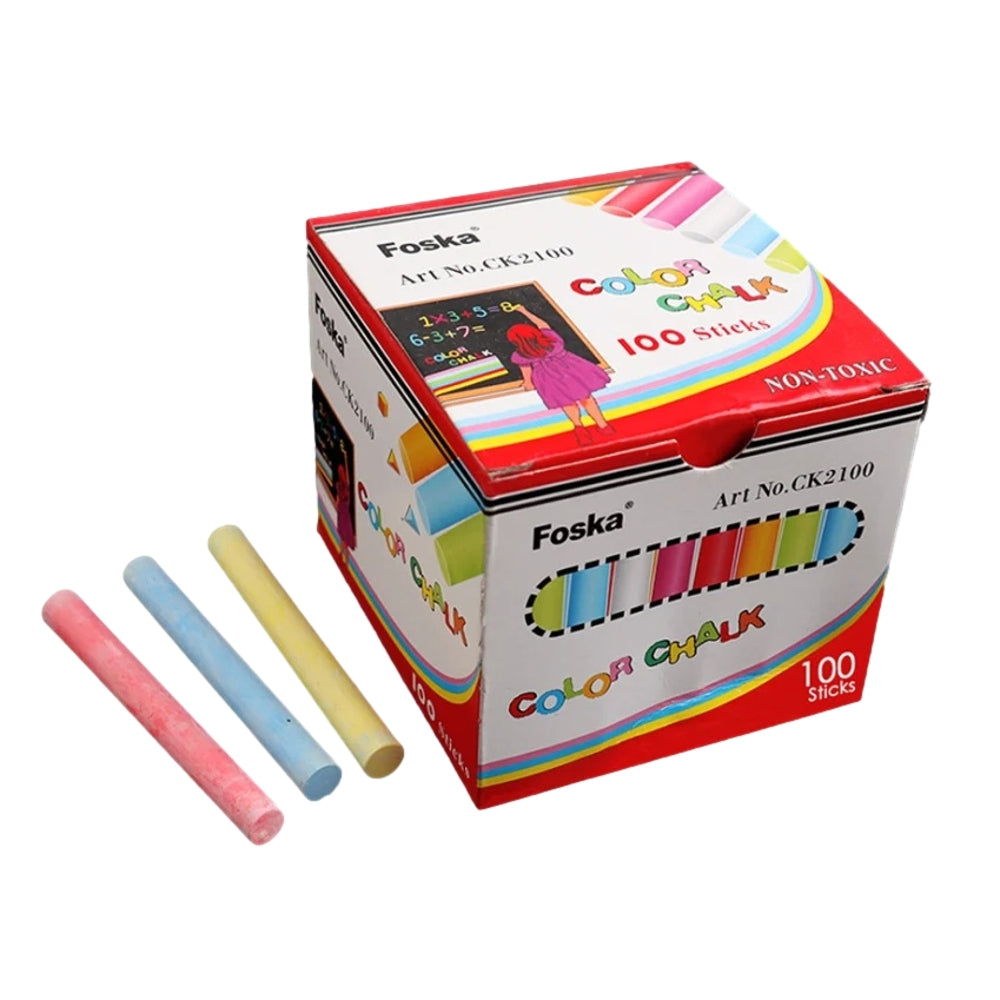 Box of 100 Coloured Chalk Sticks - Non Toxic– Choice Wholesale