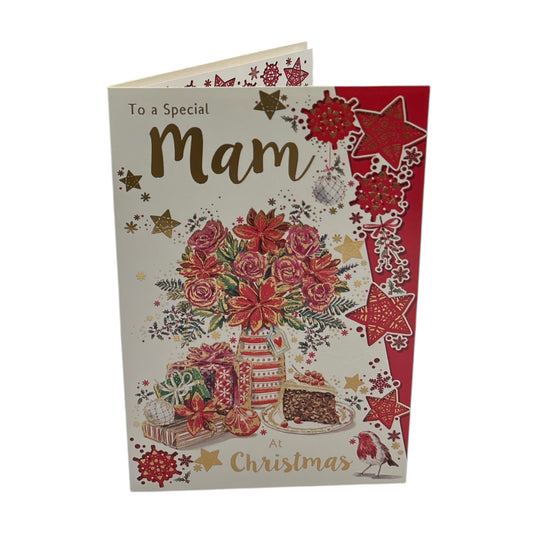To a Special Mam Stack of Gifts Design Christmas Card